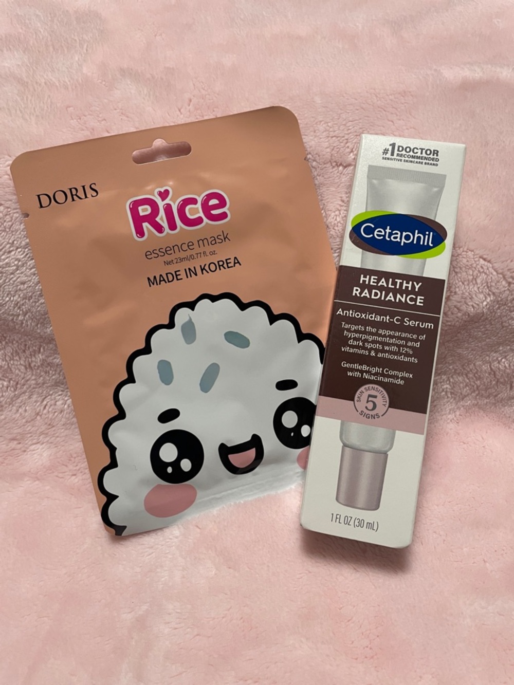 Oris Rice Essence Mask and Cetaphil Healthy Radiance Serum